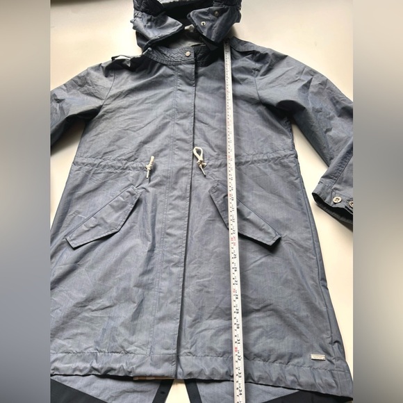 Scotch & Soda long  Jacket Womens Blue Full Zip Hood Nylon Troublemaker - Picture 6 of 12